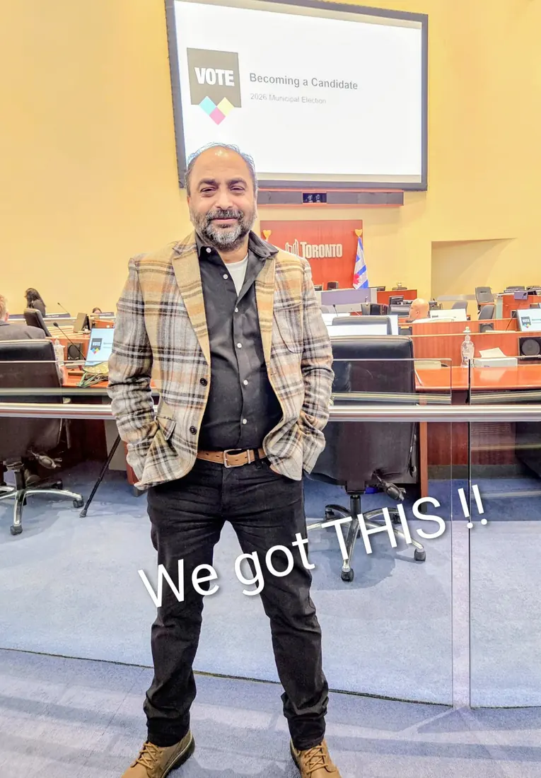 Husain at Toronto City Hall